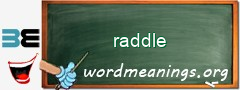 WordMeaning blackboard for raddle